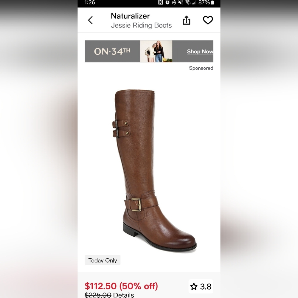 Naturalizer Jessie Riding Boots Womens size 5 1/2
